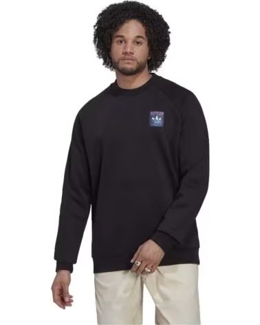 ADIDAS ADIDAS ESSENTIALS CREW SWEATSHIRT MIT LOGO FÜR HERREN NEGRO