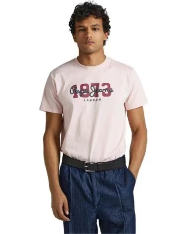 PEPE JEANS PEPE JEANS "1873 LONDON" SHORT SLEEVE T-SHIRT FOR MEN PINK ROSA