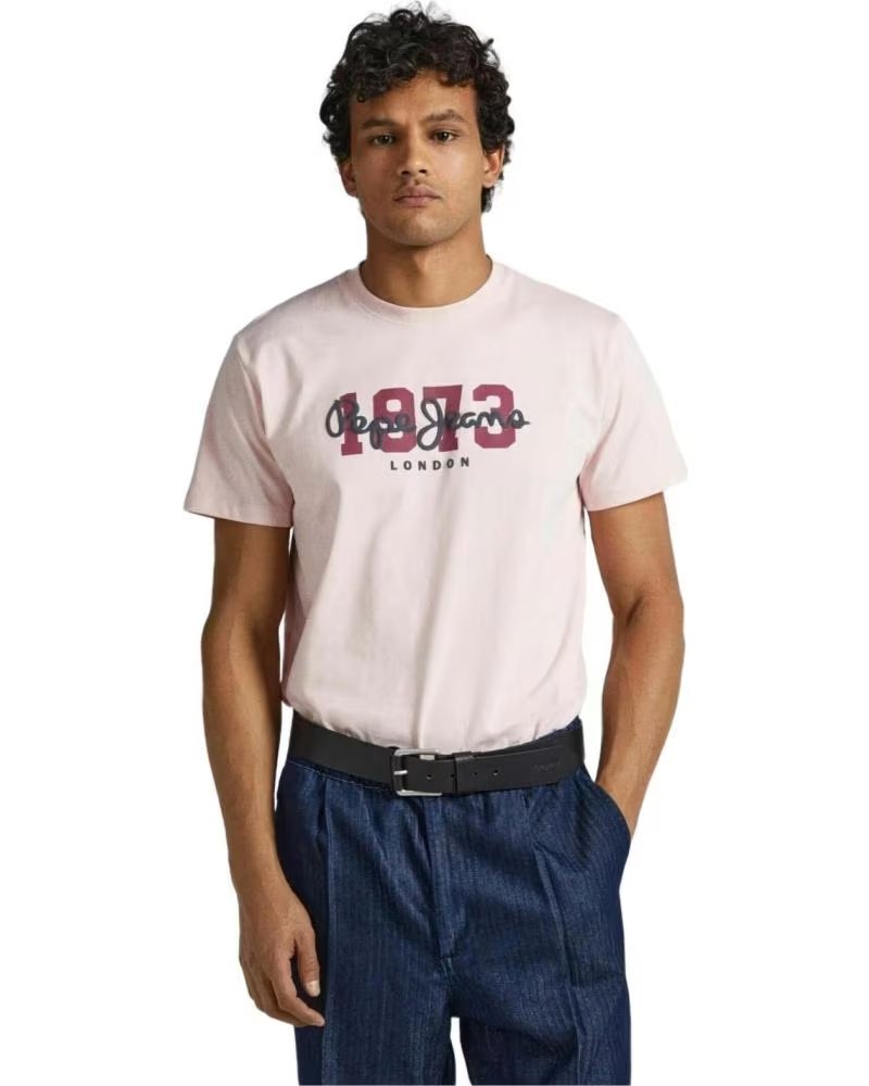 PEPE JEANS PEPE JEANS T-SHIRT "1873 LONDON" KURZARM HERREN ROSA ROSA