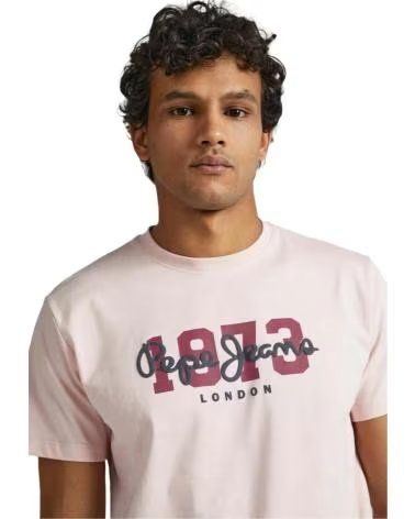 PEPE JEANS PEPE JEANS T-SHIRT "1873 LONDON" KURZARM HERREN ROSA ROSA