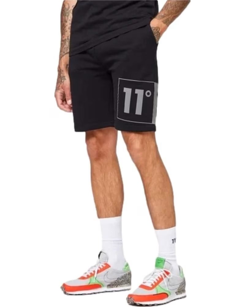 11 DEGREES 11 DEGREES BOX GRAPHIC SWEAT SHORTS BLACK NEGRO