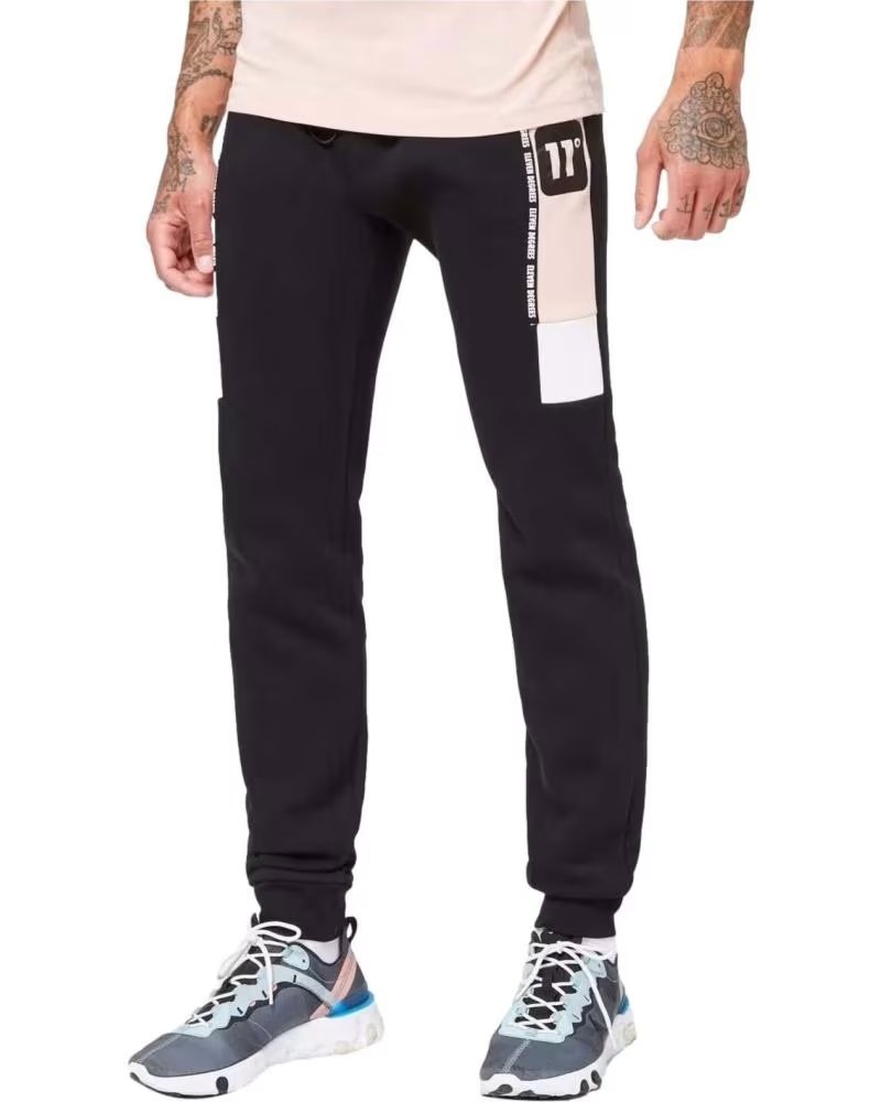 11 DEGREES PANTALONI 11 DEGREES COLOUR BLOCK TAPED R NERI NEGRO