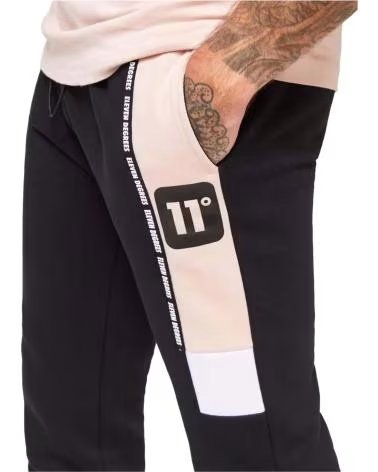 11 DEGREES PANTALONI 11 DEGREES COLOUR BLOCK TAPED R NERI NEGRO