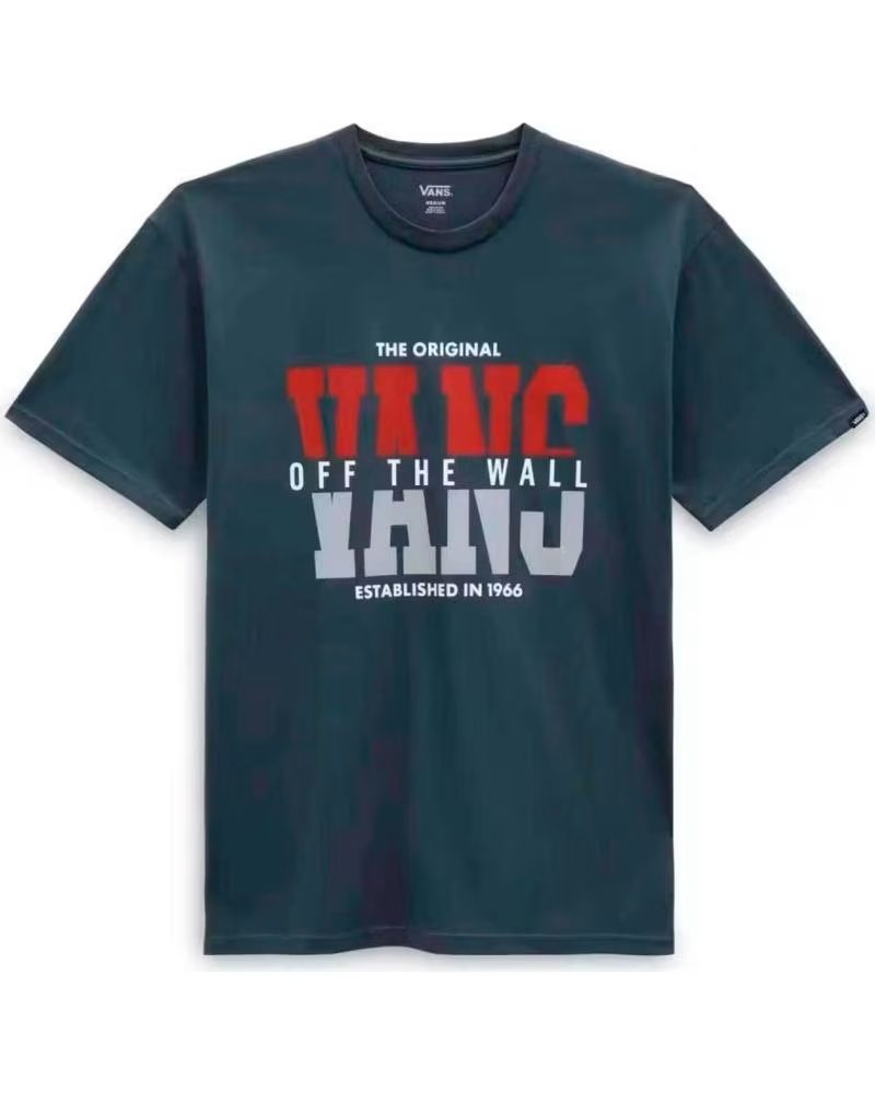 VANS OFF THE WALL VANS "OFF THE WALL" SHORT SLEEVE T-SHIRT MEN BLUE AZUL