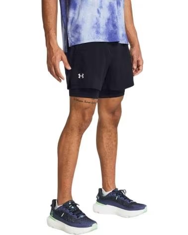UNDER ARMOUR PANTALÓN CORTO UNDER ARMOUR RUN 2 EN 1 PARA HOMBRE NEGRO NEGRO