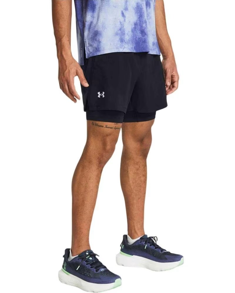 UNDER ARMOUR SHORT UNDER ARMOUR RUN 2-EN-1 POUR HOMME NOIR NEGRO