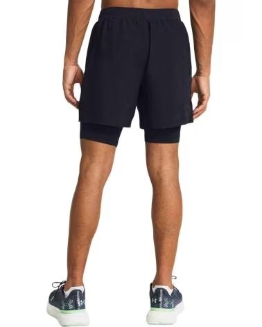 UNDER ARMOUR SHORT UNDER ARMOUR RUN 2-EN-1 POUR HOMME NOIR NEGRO