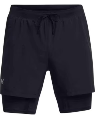 UNDER ARMOUR SHORT UNDER ARMOUR RUN 2-EN-1 POUR HOMME NOIR NEGRO