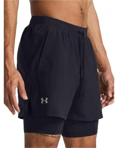 UNDER ARMOUR SHORT UNDER ARMOUR RUN 2-EN-1 POUR HOMME NOIR NEGRO