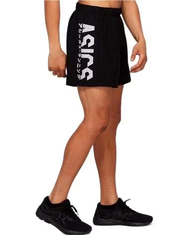 ASICS PANTALÓN CORTO DEPORTIVO CON LOGO LATERAL NEGRO