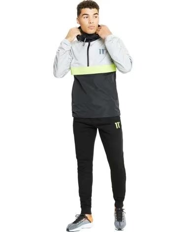 11 DEGREES VESTE COUPE-VENT À DEMI-ZIP ET BLOC DE COULEURS NEGRO