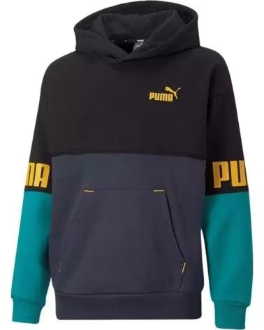 PUMA COLORBLOCK HOODED SWEATSHIRT WITH LOGO AZUL