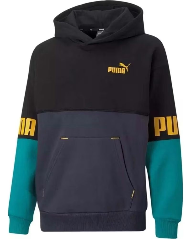 PUMA COLORBLOCK HOODED SWEATSHIRT WITH LOGO AZUL