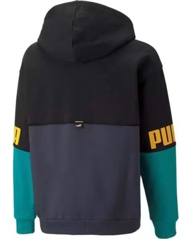 PUMA COLORBLOCK HOODED SWEATSHIRT WITH LOGO AZUL