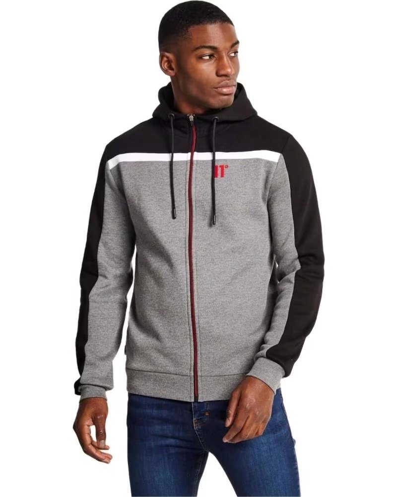 11 DEGREES SWEATSHIRT COM CAPUZ E FECHO 11 DEGREES GRIS