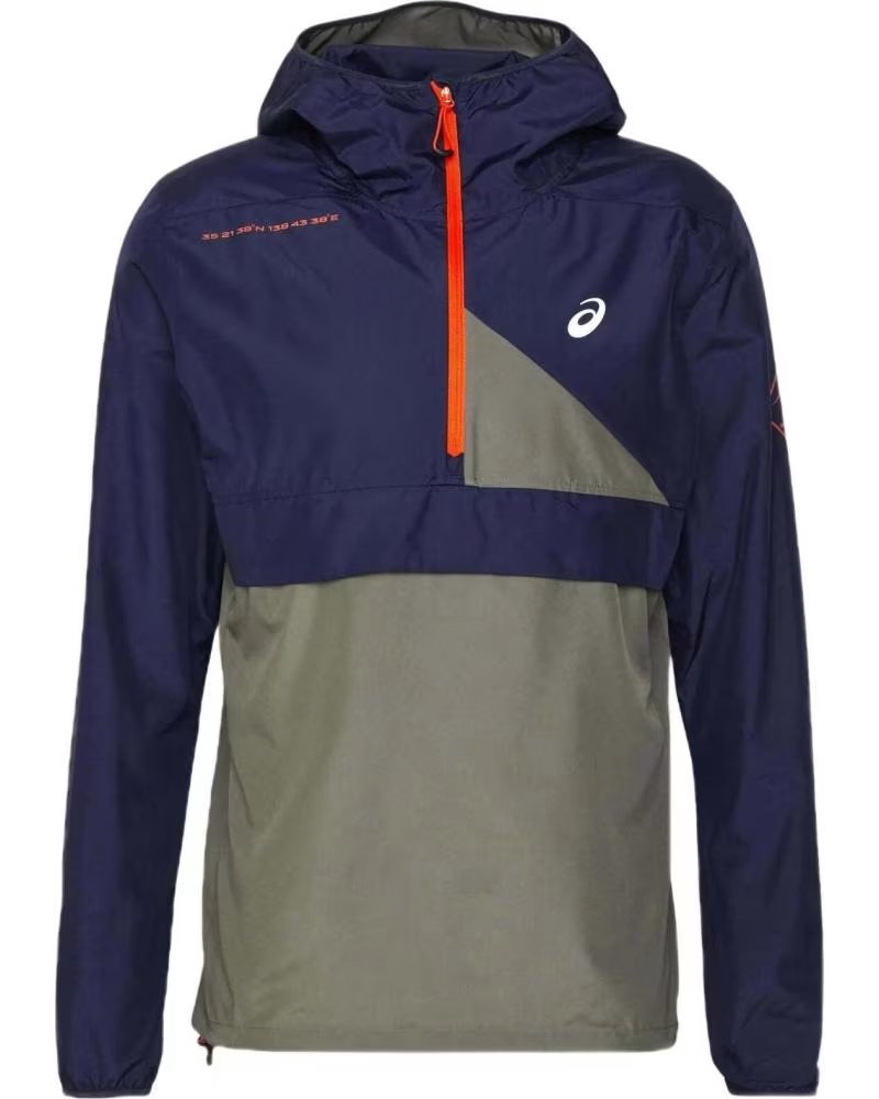 ASICS HOODED WINDBREAKER JACKET WITH ZIPPER MULTICOLOR