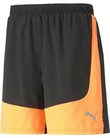 PUMA PUMA RUNNING SHORTS MEN BLACK AND ORANGE MULTICOLOR
