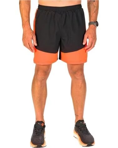 PUMA PUMA RUNNING SHORTS MEN BLACK AND ORANGE MULTICOLOR