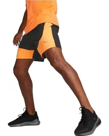 PUMA PUMA RUNNING SHORTS MEN BLACK AND ORANGE MULTICOLOR
