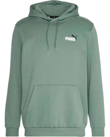 PUMA FELPA CON CAPPUCCIO PUMA ESSENTIALS LOGO DA UOMO VERDE