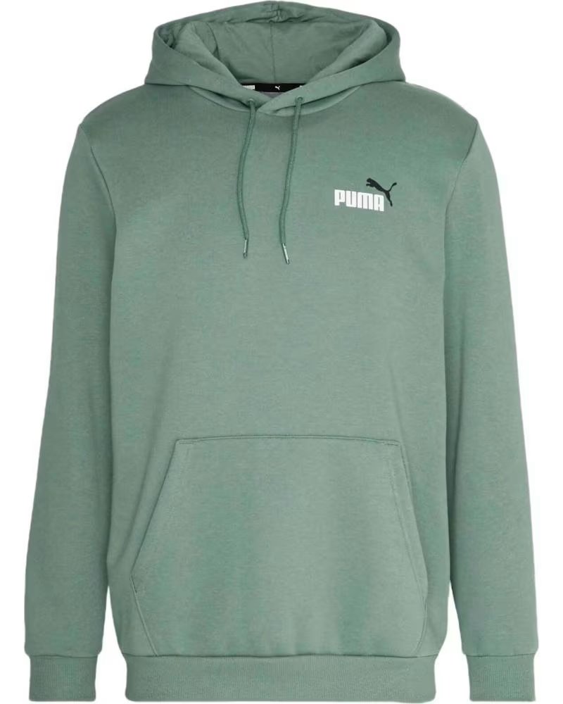 PUMA FELPA CON CAPPUCCIO PUMA ESSENTIALS LOGO DA UOMO VERDE