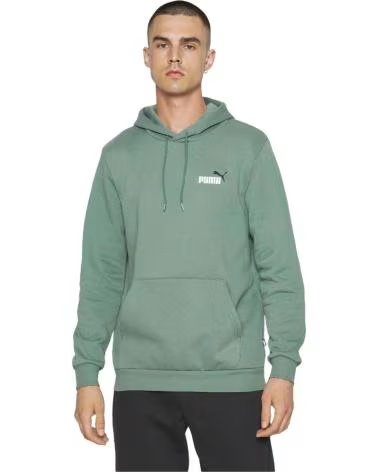 PUMA FELPA CON CAPPUCCIO PUMA ESSENTIALS LOGO DA UOMO VERDE