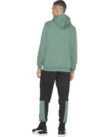 PUMA FELPA CON CAPPUCCIO PUMA ESSENTIALS LOGO DA UOMO VERDE