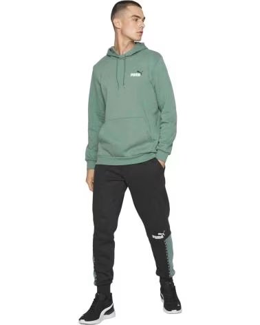 PUMA FELPA CON CAPPUCCIO PUMA ESSENTIALS LOGO DA UOMO VERDE