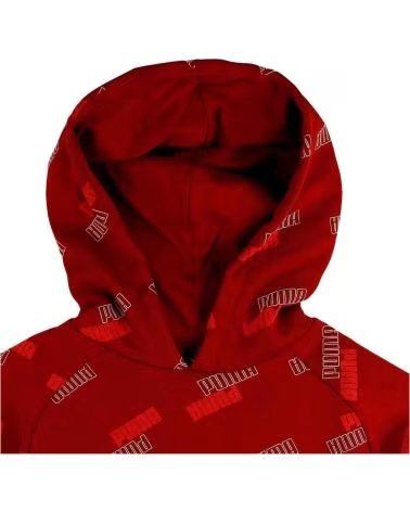 PUMA SUDADERA CON CAPUCHA ESTAMPADA ROJO