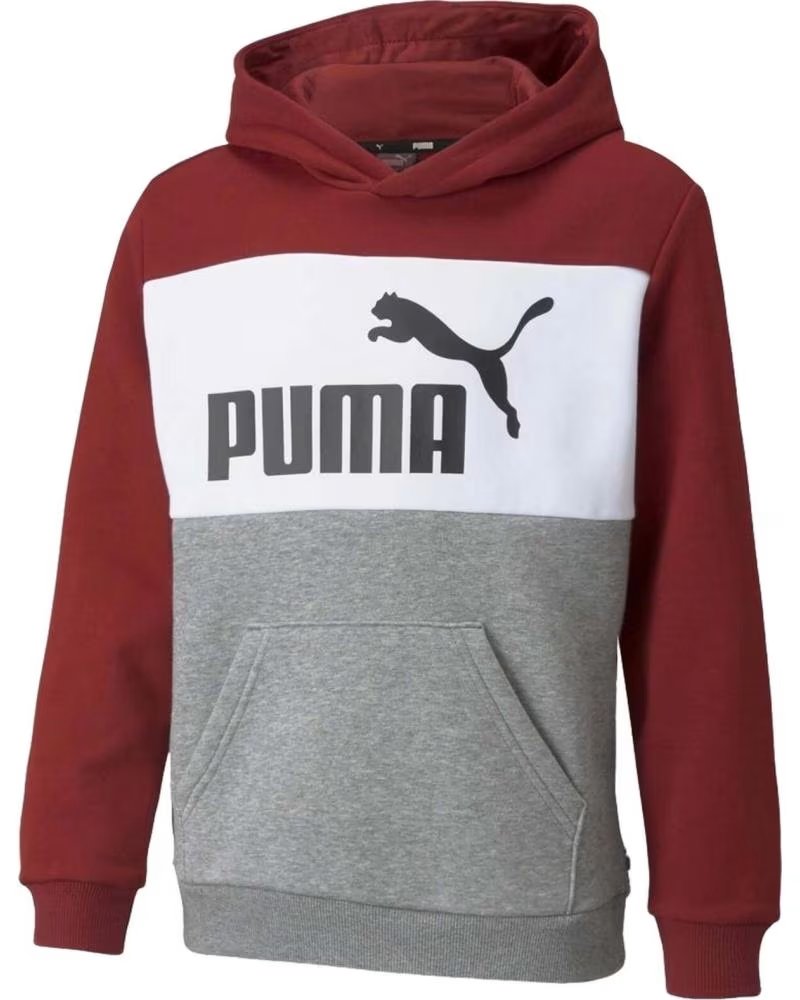 PUMA MOLETOM COM CAPUZ COLOR BLOCK LOGO MULTICOLOR