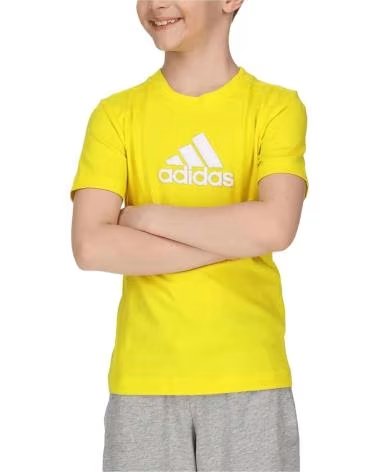 ADIDAS ADIDAS KIDS YELLOW LOGO SHORT SLEEVE T-SHIRT AMARILLO