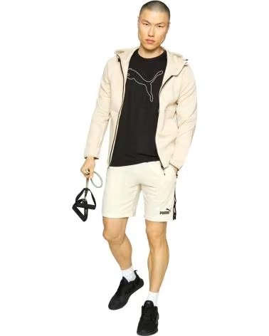 PUMA PANTALONI CORTI PUMA ESSENTIALS TAPE BEIGE DA UOMO BEIG