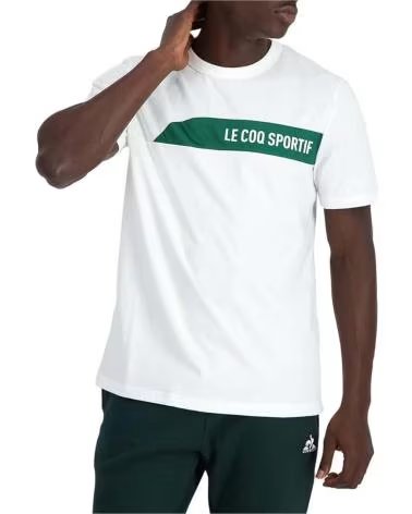 LE COQ SPORTIF LE COQ SPORTIF SAISON 2 T-SHIRT WEISS MIT LOGO BLANCO