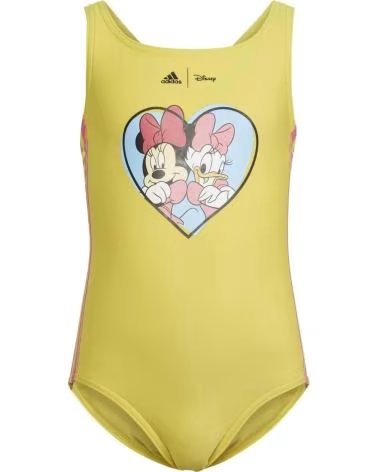 ADIDAS COSTUME DA BAGNO ADIDAS PER BAMBINA CON STAMPA A CUORE E MINNIE MOUSE AMARILLO
