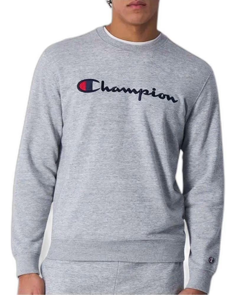CHAMPION FELPA GIROCOLLO CON LOGO CHAMPION DA UOMO GRIGIA GRIS