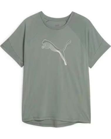PUMA CAMISETA PUMA DE MANGA CORTA ESSENTIALS LOGO MUJER GRIS