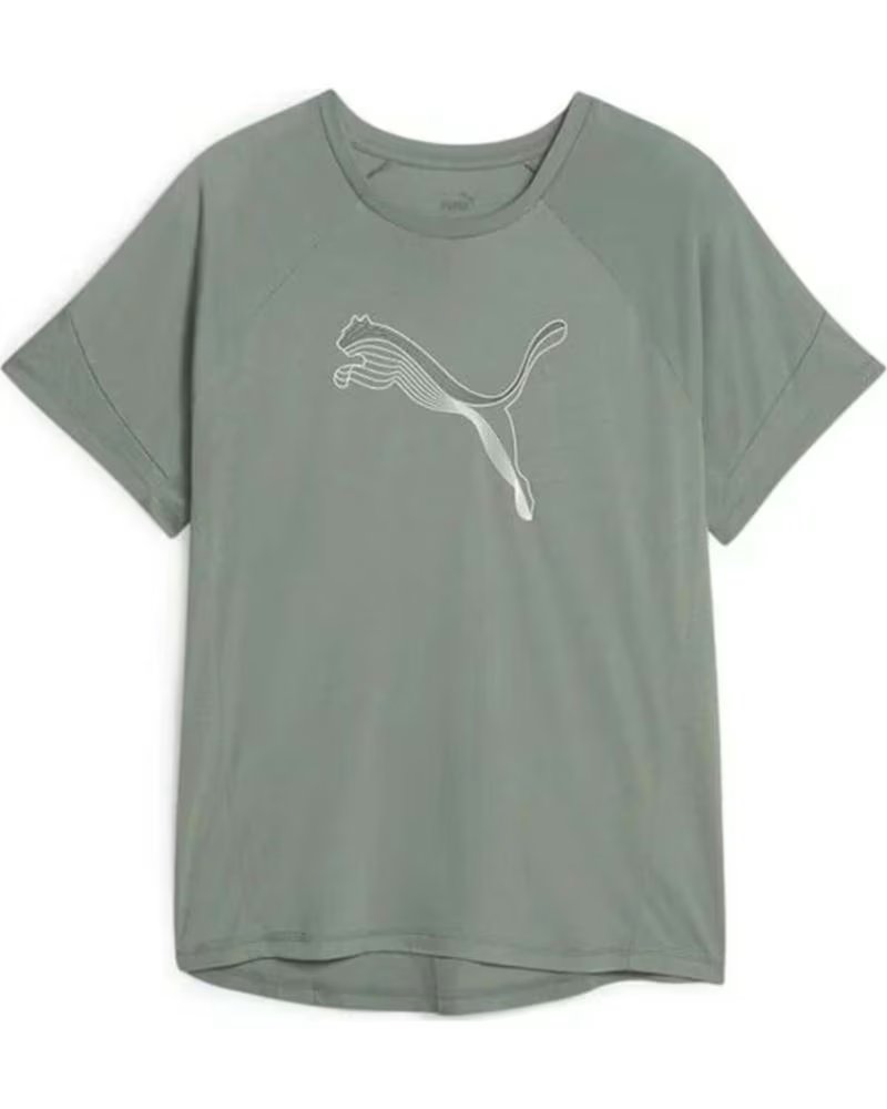 PUMA CAMISETA PUMA DE MANGA CORTA ESSENTIALS LOGO MUJER GRIS