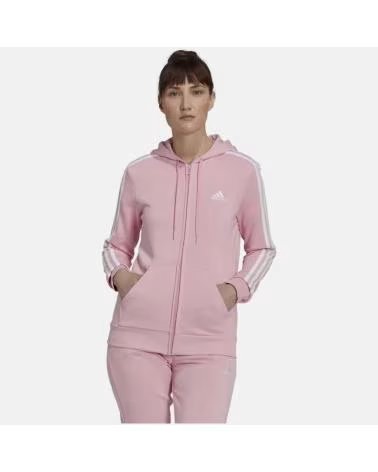 ADIDAS MOLETOM COM CAPUZ E ZÍPER ADIDAS 3S FT FZ HD FEMININO, ROSA ROSA