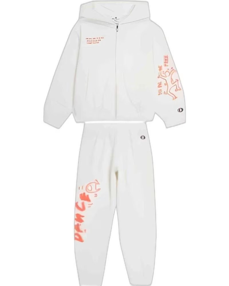 CHAMPION CONJUNTO DE AGASALHO CHAMPION PARA MENINA, BRANCO BEIGE