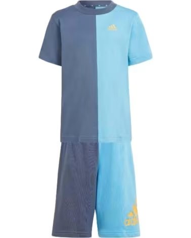 ADIDAS COMPLETO SPORTIVO BICOLORE CON LOGO STAMPATO AZUL
