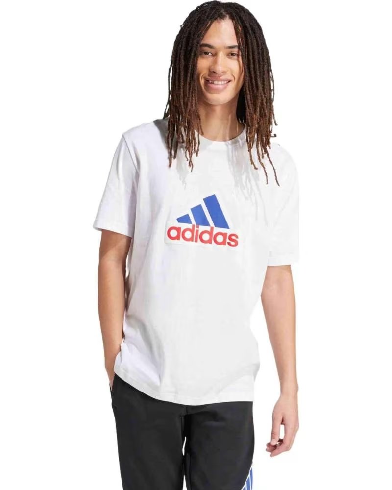 ADIDAS MAGLIETTA ADIDAS CON LOGO GRANDE DA UOMO BLANCO