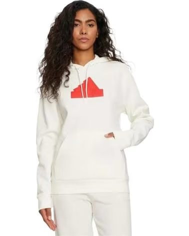 ADIDAS MOLETOM COM CAPUZ GRÁFICO ADIDAS SPORTSWEAR FUTURE ICONS FEMININO BRANCO BLANCO