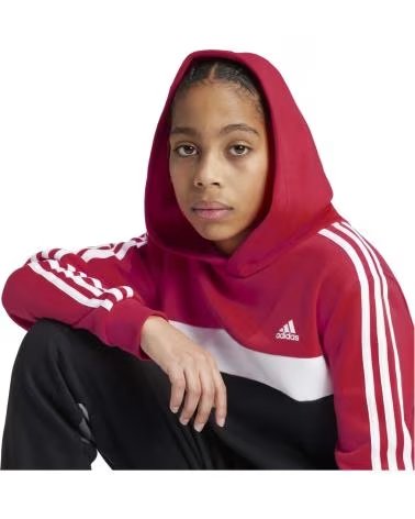 ADIDAS MOLETOM COM CAPUZ ADIDAS 3-STRIPES INFANTIL ROJO