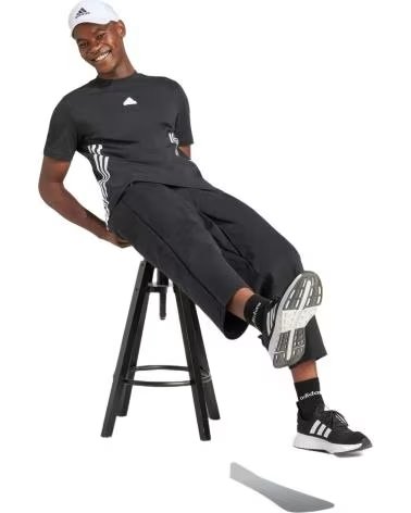 ADIDAS CAMISETA ADIDAS ESSENTIALS 3-STRIPES PARA HOMBRE, NEGRO NEGRO