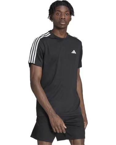 CAMISETA ADIDAS ESSENTIALS 3 LISTRAS MASCULINA PRETA NEGRO