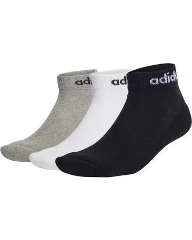 ADIDAS PACK 3 PAIRES CHAUSSETTES CHEVILLE LINEAR CUSHIONED IC1304 MGREYH-WHI