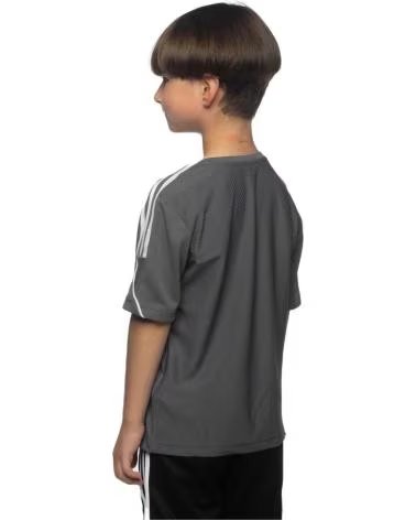 ADIDAS SHORT SLEEVE T-SHIRT WITH STRIPES GRIS