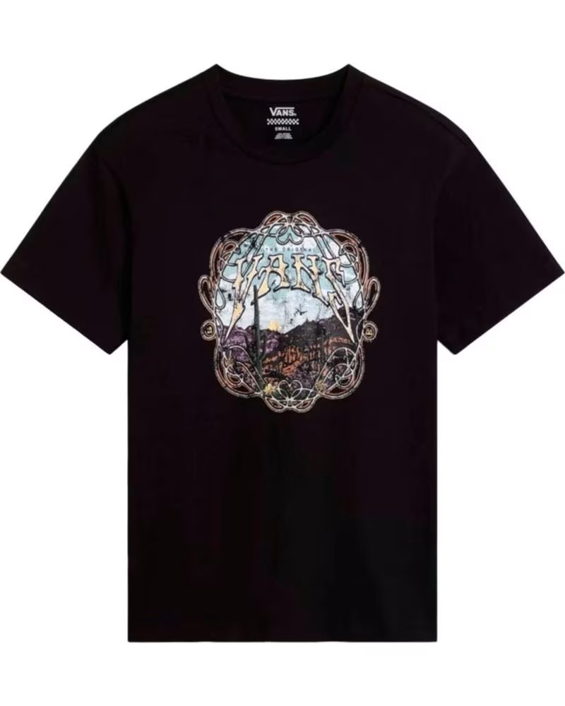 VANS OFF THE WALL CAMISETA VANS "OFF THE WALL" NEGRA MANGA CORTA PARA MUJER NEGRO