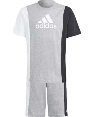 ADIDAS COMPLETO SPORTIVO A BLOCCHI DI COLORE GRIS