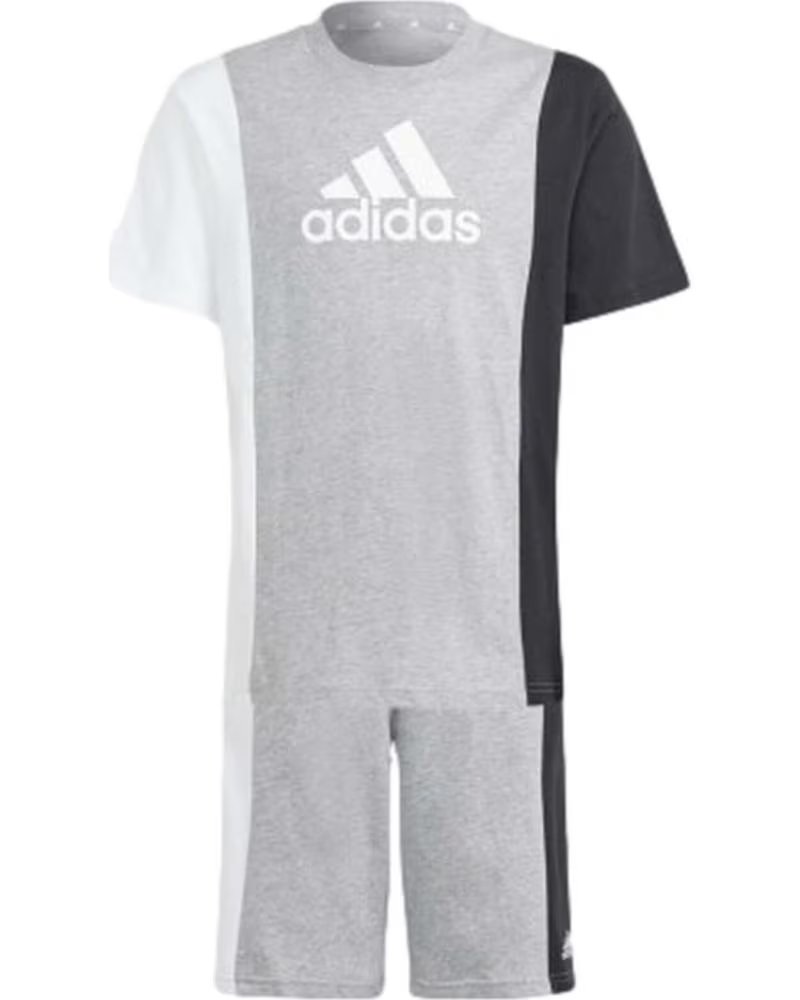 ADIDAS COMPLETO SPORTIVO A BLOCCHI DI COLORE GRIS